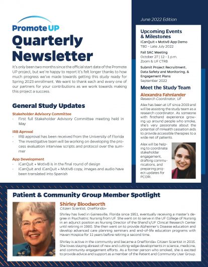 Image of the Promote UP Newsletter